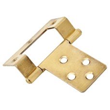 Cranked Type 1 Flush Cabinet Hinge - 51 x 10 x 1mm - Polished Brass - Pack of 5 Pairs