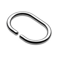 Croydex Shower Curtain Rings - C Ring Type - Chrome - Pack of 12