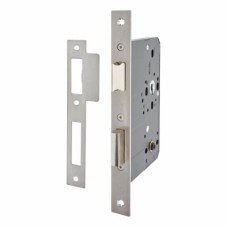 Arrone AR913 DIN Bathroom Lock - 105mm Case - 80mm Backset - Satin Stainless Steel