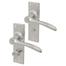 Hampstead Satin Chrome Bathroom Door Handle - Buckingham Range - 152 x 41mm
