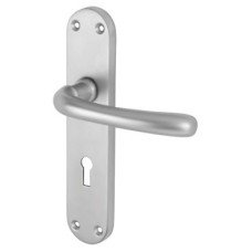 Exel Satin Chrome Keyhole Lock Door Handle - Sassari Range - 182 x 39mm