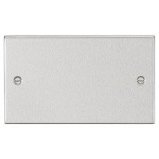 Knightsbridge 2 Gang Square Edge Blank Plate - Brushed Chrome