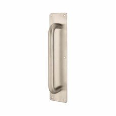 Hampstead D-Bar Door Pull Handle on Plate - Screw Fix - 350 x 75 x 1.5mm - Stainless Steel