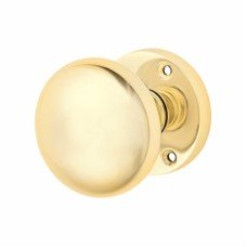 Exel Round Mortice Door Knob - 58mm Rose Diameter - Polished Brass