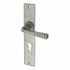 Olde Forge Avon Multipoint Lock Door Handle - Euro - 72mm c/c - Pewter
