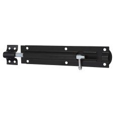 Traditional Tower Gate Bolt - Straight - 215mm Length - Black Japanned 