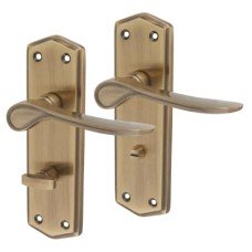 Exel Antique Brass Bathroom Door Handle - Rome Range - 170 x 50mm