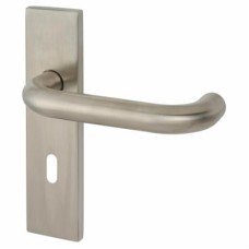 Exel Satin Stainless Steel 19mm Return to Door Keyhole Lock Door Handle - Square - 57mm c/c