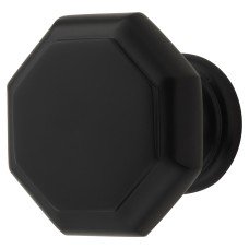 Exel Looe Octagonal Cabinet Knob - 37mm Diameter - Matt Black