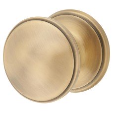 Hampstead Round Centre Door Knob - 80mm Rose Diameter - Antique Brass