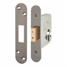 Hampstead Architectural Euro Profile Deadlock - 78mm Case - 57mm Backset - Radius - Black Nickel