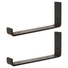 Olde Forge Steel Scaffold Board Shelf Bracket - Type 2 - 245 x 108 x 40mm - Matt Lacquered Iron
