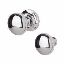 Exel Round Rim Door Knob - 56mm Rose Diameter - Polished Chrome