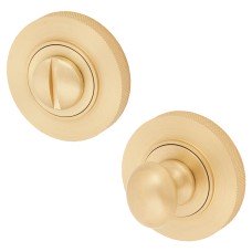 Burlington BUR80 by Frelan Bathroom Turn & Release with Knurled Rose - 53mm Diameter - Satin Brass
