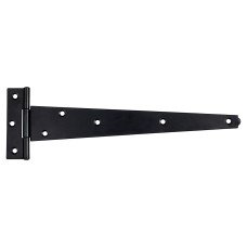 Medium Duty Gate/Door Tee Hinge - 300 x 25mm - Black Powder Coated - Pair