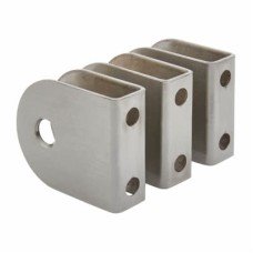 Toilet Cubicle Pilaster Bracket - 12-13mm Panels - 304 Stainless Steel - Pack of 3