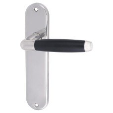 Urfic Polished Nickel/Matt Black Latch Door Handle - Cambridge Range - 185 x 40mm