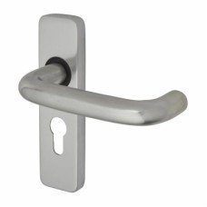 Exel Satin Aluminium 19mm Return to Door Euro Lock Door Handle - 155 x 40mm