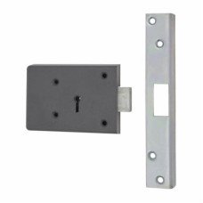 Fire Brigade FB1 Rim Deadlock - 110mm Case - 45mm Backset - Left Hand - Silver Fire Brigade FB1 Rim Deadlock - 110mm Case - 45mm Backset - Left Hand - Silver