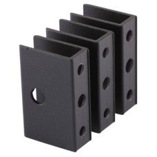 Pro Toilet Cubicle Wall Bracket - 12-13mm Panels - Black Textured - Pack of 3