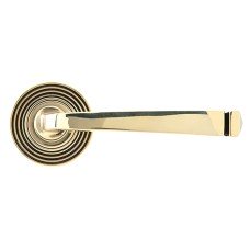 From The Anvil Aged Brass Door Handles on Round Beehive Rose - Avon Range 