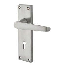 Exel Satin Chrome Budget Straight Keyhole Door Handle - Mia Range - 153 x 42mm