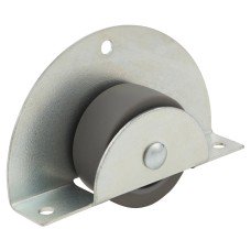 Coldene Furniture Castor - Fixed - Side Mount Half Moon - 20kg Max Weight - 40mm Diameter - Grey