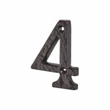 Elan 76mm Screw Fix Door Numeral - 4 - Metalized Antique Black Iron