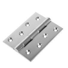 Double Phosphor Bronze Washered Butt Door Hinge - 100 x 75 x 4mm - Polished Chrome - Pair