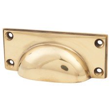 From The Anvil Art Deco Cabinet Cup Handle - 84mm Centres - Antique Brass From The Anvil Art Deco Cabinet Cup Handle - 84mm Centres - Antique Brass