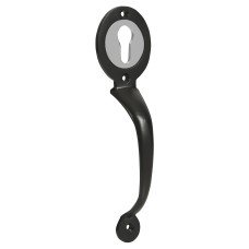 GateMate Escutcheon Handle for Euro Profile Long Throw Gate Lock - 200mm Length - Epoxy Black