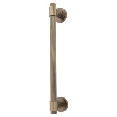 Hampstead Lines T-Bar Door Pull Handle on Rose - Screw Fix - 300mm Centres - Antique Brass Hampstead Lines T-Bar Door Pull Handle on Rose - Screw Fix - 300mm Centres - Antique Brass