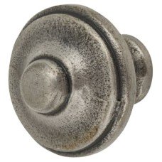 Olde Forge Button Round Cabinet Knob - 35mm Diameter - Pewter Effect Olde Forge Button Round Cabinet Knob - 35mm Diameter - Pewter Effect