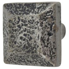 Olde Forge Vintage Square Cabinet Knob - 30 x 30mm - Pewter Effect