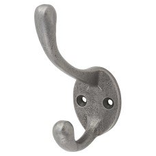 Alexander & Wilks Victorian Single Hat & Coat Hook - 80 x 35mm - Antique Iron
