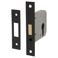 Exel Contract Euro Profile Deadlock - 76mm Case - 57mm Backset - Matt Black
