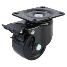 Coldene Low Level and High Load Castor - Swivel Braked - 200kg Max Weight - 65mm Diameter - Black