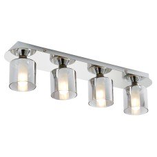 Forum Spa Patras 4 Light Semi Flush LED Bathroom Ceiling Light - IP44 - Chrome & Smoked Shades
