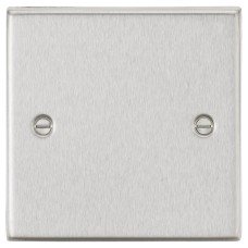 Knightsbridge 1 Gang Square Edge Blank Plate - Brushed Chrome