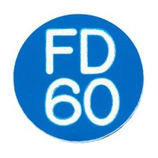 Exel FD60 Fire Door Sign - Self Adhesive - 25mm Diameter - Rigid Plastic - Blue