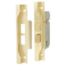 2 Lever Pre Rebated Sashlock - 64mm Case - 44mm Backset - Polished Brass 