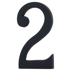 Heritage Brass 76mm Concealed Screw Fix Door Numeral - 2 - Matt Black