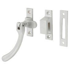 Hampstead Bulb End Mortice & Hook Plate Casement Window Fastener - Reversible - Soft Satin Chrome