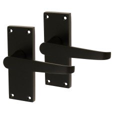 Exel Matt Black Budget Straight Latch Door - Short Plate - Mia Range - 114 x 42mm Exel Matt Black Budget Straight Latch Door - Short Plate - Mia Range - 114 x 42mm