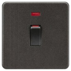 Knightsbridge 45A 1 Gang Screwless Double Pole Cooker Switch with Neon - Smoked Bronze Knightsbridge 45A 1 Gang Screwless Double Pole Cooker Switch with Neon - Smoked Bronze