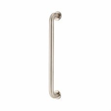 Hampstead 25mm D-Bar Door Pull Handle on Rose - Bolt Fix - 450mm Centres - Satin Stainless Steel