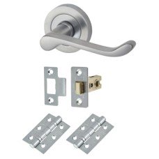 Exel Victorian Summer Latch Door Handle on Rose Kit - Satin Chrome