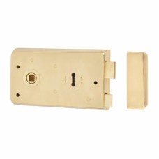 Exel Plain Edge Rim Sashlock - 140 x 80mm - Brass