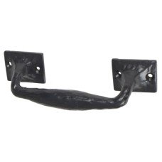 Olde Forge 33mm D-Bar Cabinet Pull Handle - 155mm Centres - Antique Black Iron