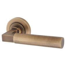 Burlington BUR30 Antique Brass Door Handles on Round Rose - Westminster Range 